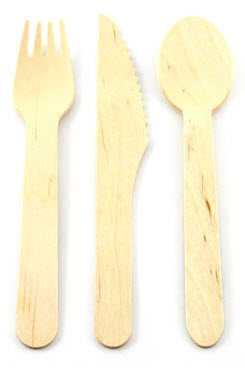 Aspenware -knife; fork; spoon kit (1 each) cello wrapped