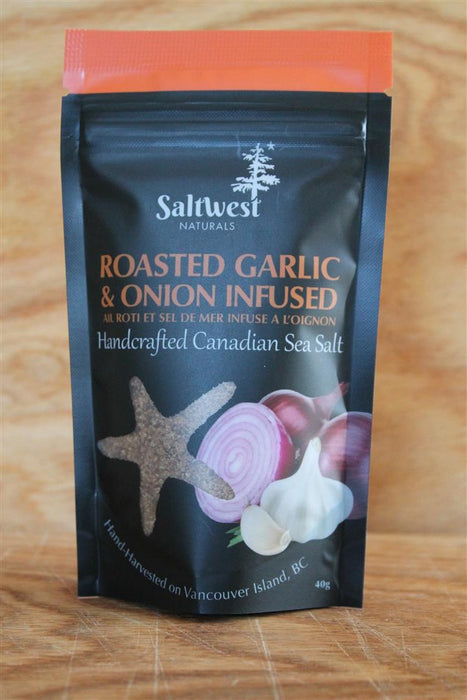 Saltwest Naturals - Organic Roasted Garlic and Onion Infused Sea Salt (40g)