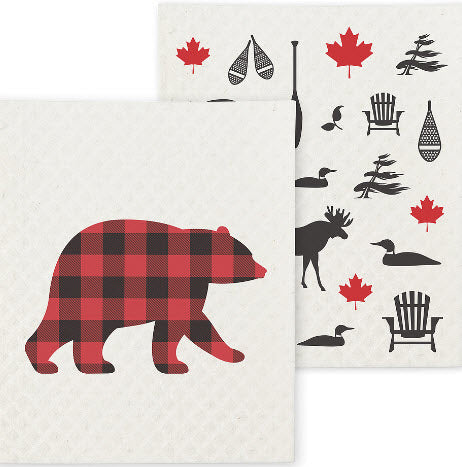 Bear and Icon Sedish Dishcloths - Set of 2